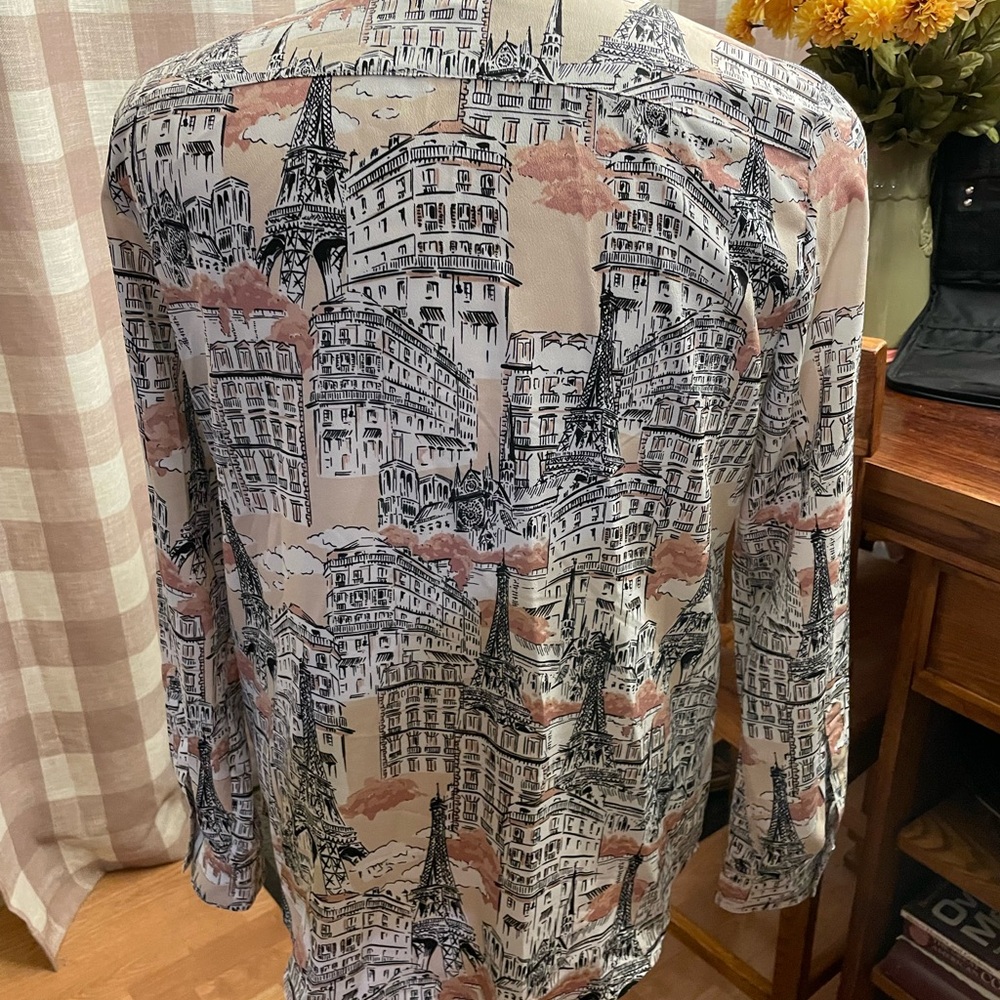 Karl Lagerfeld Urban Sketch Shirt button up in Black,tan and white - Picture 2 of 3
